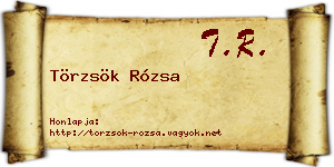 Törzsök Rózsa névjegykártya